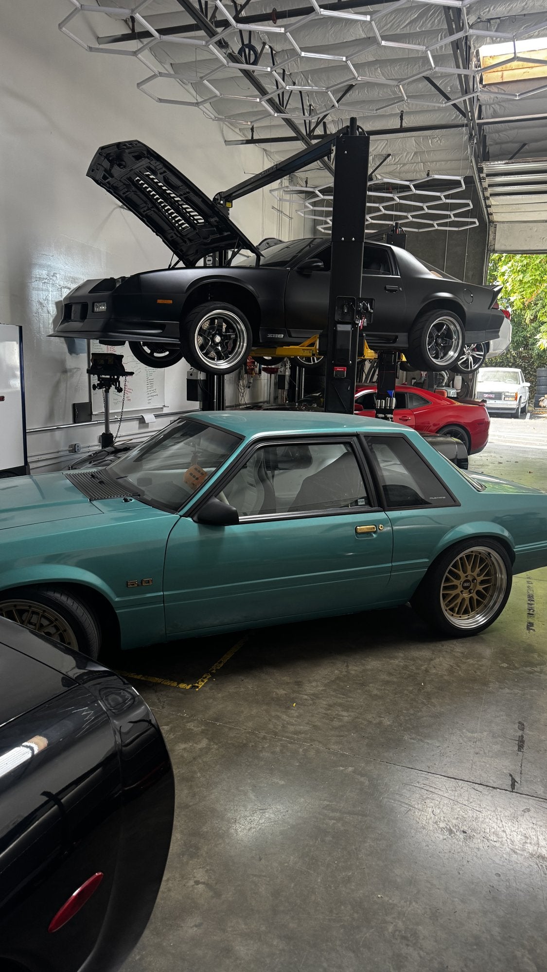 Vehicles and lifts in the Bay Area Movement Performance work area